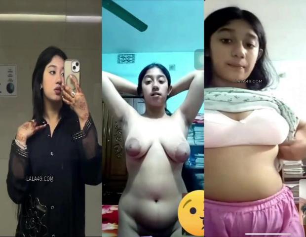 Nepali college girl showing her nude boobs in mirror