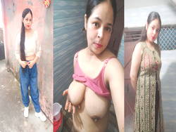 Beautiful Girlfriend showing her nude big boobs in video call