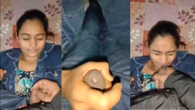 Rajasthani Desi girl gives her boyfriend a slow blowjob